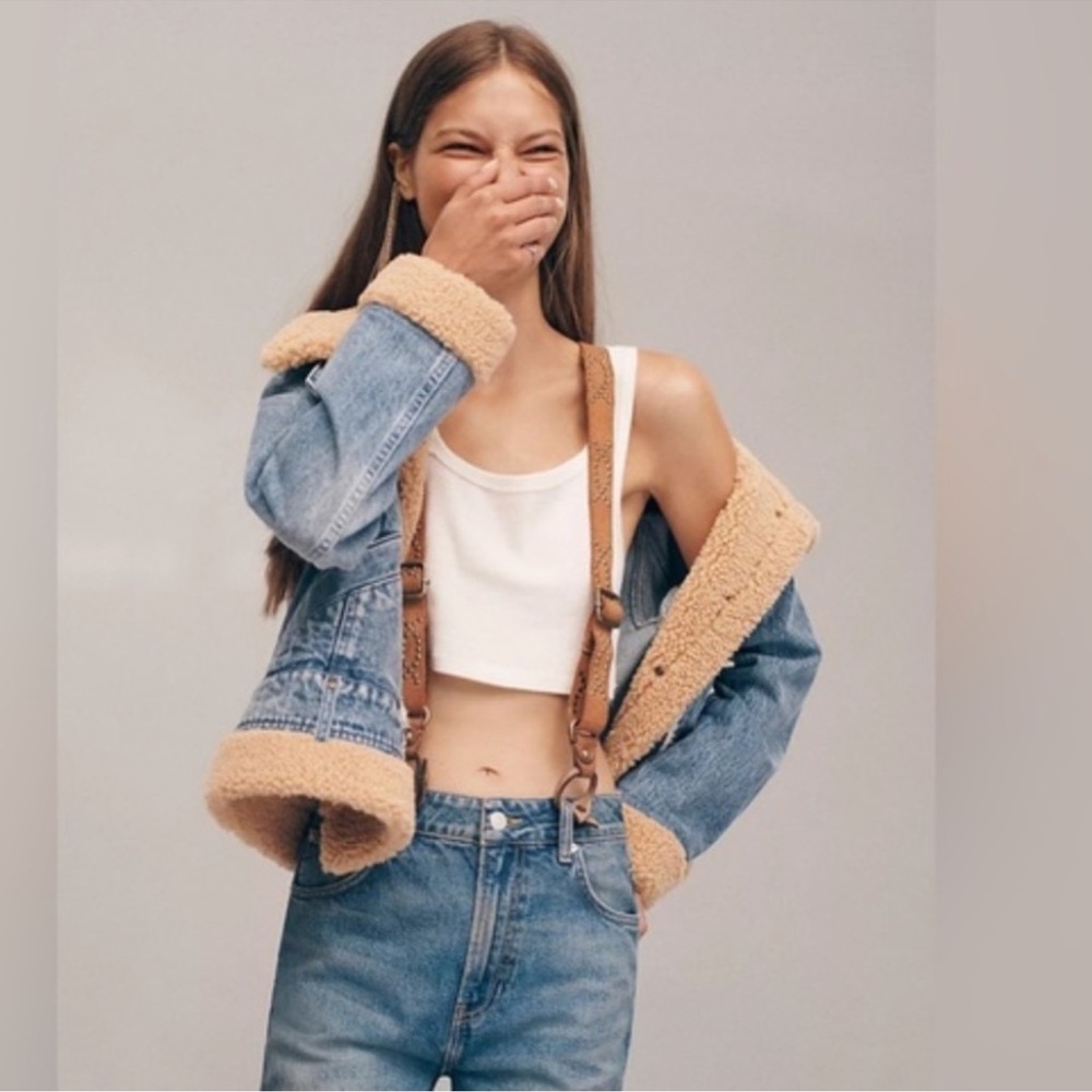 Free People | Suri Suspenders Studded Toffee NWT - Picture 2 of 7